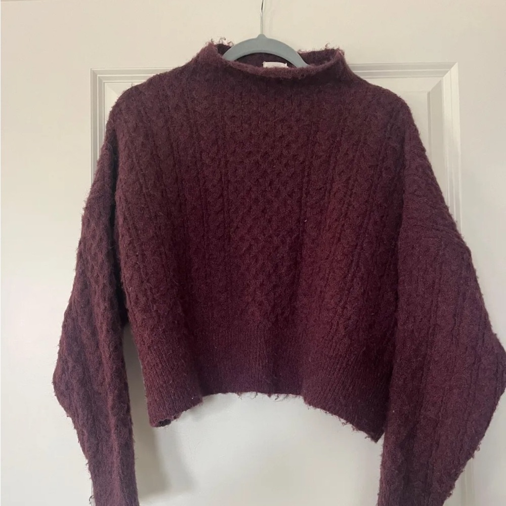 Elegant Maroon Cowl Neck Sweater